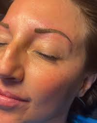 Microblading result — natural hair-stroke brows