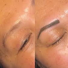 Before and after brow transformation