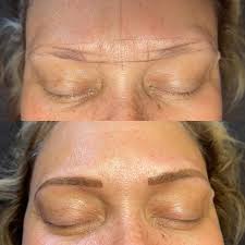 Before and after brow shaping